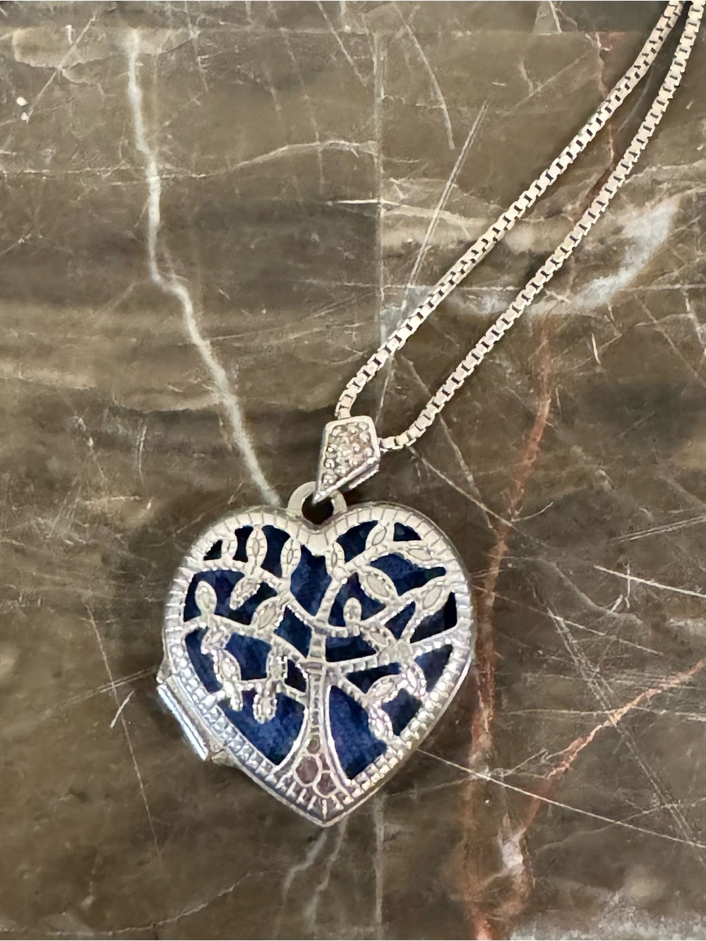 Sterling Silver Tree of Life Heart Locket Necklace